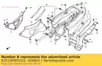 83510MBTD10, Honda, cubierta, r. lado honda xl varadero v va xl1000v xl1000va 1000 , Nuevo