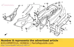 Aquí puede pedir cubierta, r. Lado de Honda , con el número de pieza 83510MBTD10: