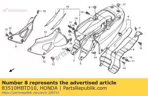 Honda 83510MBTD10 cubierta, r. lado - Lado inferior