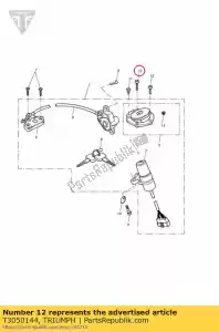 triumph T3050144 screw, cap/hd, m5x0.8x30, s/s - Bottom side