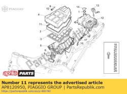 Aprilia AP8120950, Sello de la carcasa del filtro de aire, OEM: Aprilia AP8120950