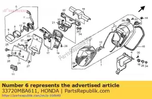 Honda 33720MBA611 montagem leve, licença (12v - Lado inferior