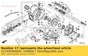 Honda 52190HN6000 rester comp., plaque de protection - La partie au fond