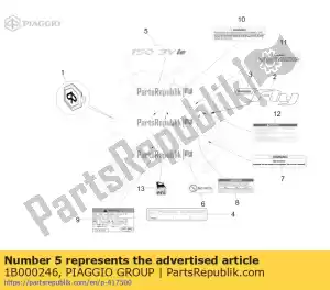 Piaggio Group 1B000246 targhetta 