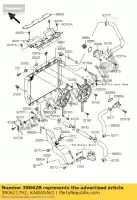 390621792, Kawasaki, hose-cooling,pump-cyl zx1200-a kawasaki zx 1200 2000 2001 2002 2003 2004 2005 2006, New