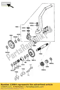 kawasaki 130641121 lever-assy-kick, pedaal kl250-d2 - Onderkant