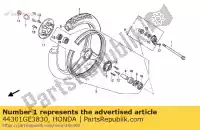 44301GE3830, Honda, axle, fr. wheel honda nsr s (p) netherlands / bel 50 1989 1993 1994, New