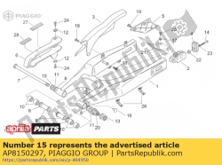 Aprilia AP8150297, Gebogen veerring, OEM: Aprilia AP8150297