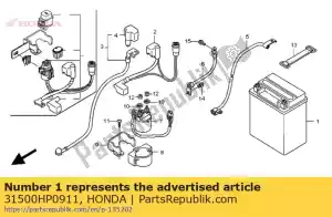 Honda 31500HP0911 batería (ytx14-bs) (gs yu - Lado inferior