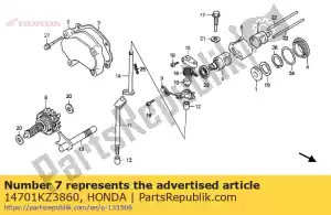 Honda 14701KZ3860 válvula, l.sub ex. - Lado inferior
