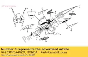 Honda 64233MFJA40ZD streep, r. bovenste kap * ty - Onderkant