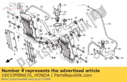 rooster, r. Radiator van Honda, met onderdeel nummer 19033MBN670, bestel je hier online: