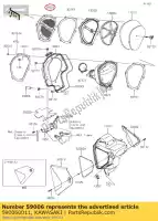 590060011, Kawasaki, afleider-vlam kawasaki kx  f klx r kx250f kx450f klx450r klx450 kx250 kx450 450 250 , Nieuw