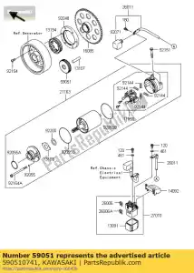 Kawasaki 590510741 roue dentée, pignon fou - La partie au fond