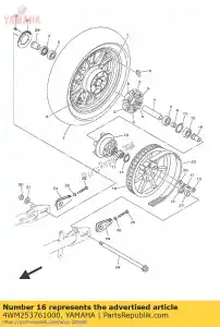 yamaha 4WM253761000 collar, rueda - Lado inferior