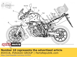 Aprilia 854518, Sticker zijpaneel, OEM: Aprilia 854518