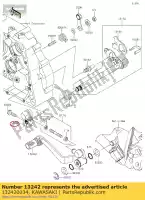 132420034, Kawasaki, 01 levier-assy-change kawasaki  140 2017 2018 2019 2020 2021, Nouveau