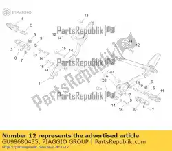 Ici, vous pouvez commander le vis à six pans creux m8x35 auprès de Piaggio Group , avec le numéro de pièce GU98680435: