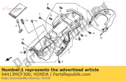 Here you can order the seal a, lower cowl from Honda, with part number 64413MCF300: