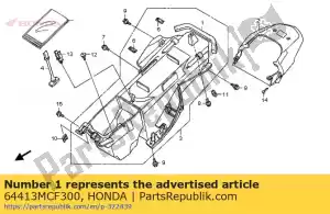Honda 64413MCF300 seal a, lower cowl - Bottom side