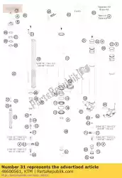 zuigerstang d = 12 l = 529 alu van KTM, met onderdeel nummer 48600561, bestel je hier online: