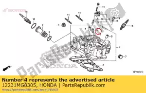 honda 12231MG8305 guía, válvula de entrada (os) - Lado inferior