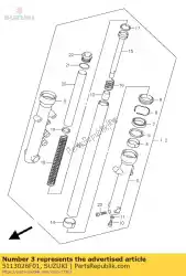 Ici, vous pouvez commander le tube extérieur droit auprès de Suzuki , avec le numéro de pièce 5113026F01: