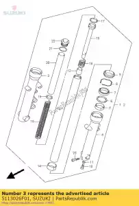 suzuki 5113026F01 tube extérieur droit - La partie au fond