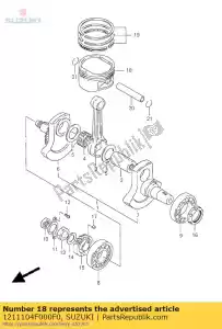 suzuki 1211104F000F0 zuiger - Onderkant