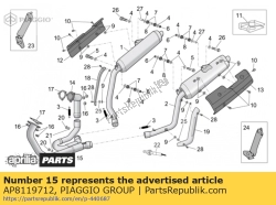 Aprilia AP8119712, Voorkant uitlaat, OEM: Aprilia AP8119712