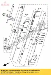 Ici, vous pouvez commander le boulon, capuchon auprès de Yamaha , avec le numéro de pièce 3VD231110000: