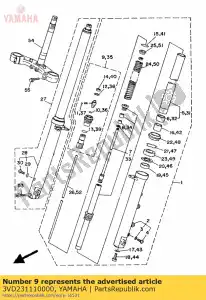 Yamaha 3VD231110000 perno, tapa - Lado inferior