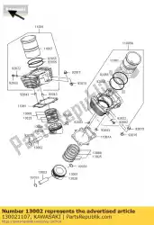 Here you can order the pin-piston from Kawasaki, with part number 130021107: