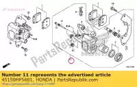 45150HP5601, Honda, caliper sub assy., l. fr. honda  trx 420 500 520 2010 2011 2012 2013 2017 2018 2019 2020, New