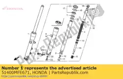 Qui puoi ordinare fork assy., r. Fr. (kayaba) da Honda , con numero parte 51400MFE671: