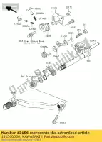 131560050, Kawasaki, alavanca de mudança, pedal kx250t6f kawasaki kx 250 2006 2007, Novo