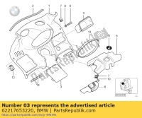 62217653220, BMW, Couvercle, couverture d'instrument, Nouveau