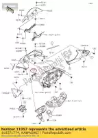 110571774, Kawasaki, 01 beugel, koplampafdekking; kawasaki z400 400 , Nieuw