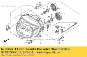 honda 90192SG0003 boulon, coin de pare-chocs - La partie au fond