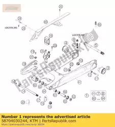 Aqui você pode pedir o braço oscilante cpl. Duque 2002 em KTM , com o número da peça 58704030244: