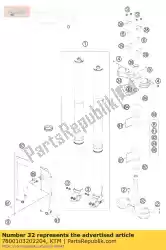 Ici, vous pouvez commander le bot. Fork plate cpl. 22mm orane auprès de KTM , avec le numéro de pièce 7800103202204: