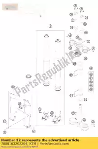 ktm 7800103202204 bot.fork plate cpl.22mm orane - La partie au fond