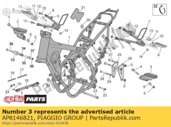 Aprilia AP8146821, Lh repose-pieds, OEM: Aprilia AP8146821