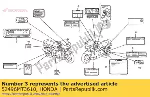 honda 52496MT3610 label, aanpassing van de dempingskracht - Onderkant