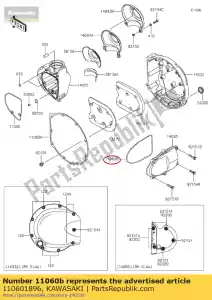 kawasaki 110601896 joint, couvercle de coup de pied ej650-a1 - La partie au fond