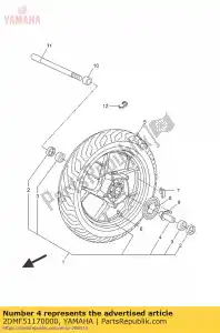 yamaha 2DMF51170000 rolamento espaçador - Lado inferior