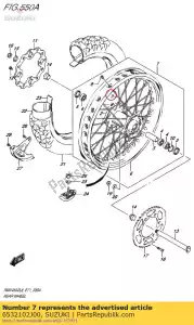 suzuki 6532102J00 rayon, roue arrière - La partie au fond