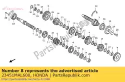 Ici, vous pouvez commander le engrenage, arbre principal tiers & f auprès de Honda , avec le numéro de pièce 23451MAL600: