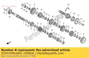 Honda 23451MAL600 gear, mainshaft third & f - Bottom side