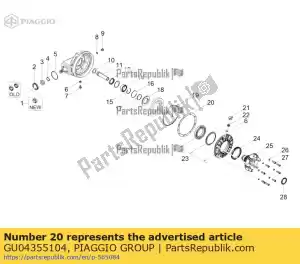 Piaggio Group GU04355104 afstandsstuk 1 mm - Onderkant